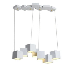 Lámpara colgante de hierro color blanco CubiK White