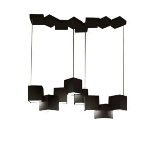 Lámpara colgante de hierro color negro CubiK Black